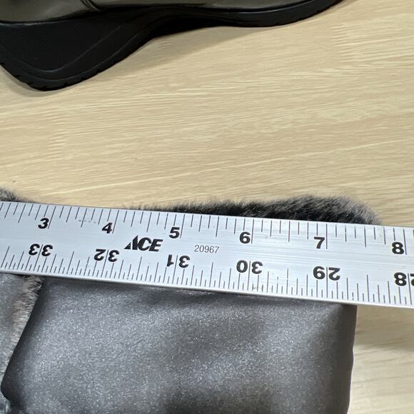 Khombu Flurry Gray Thermolite Faux Fur Mid Calf Snow Boot Wedge Womens Size 10M - Picture 13 of 13